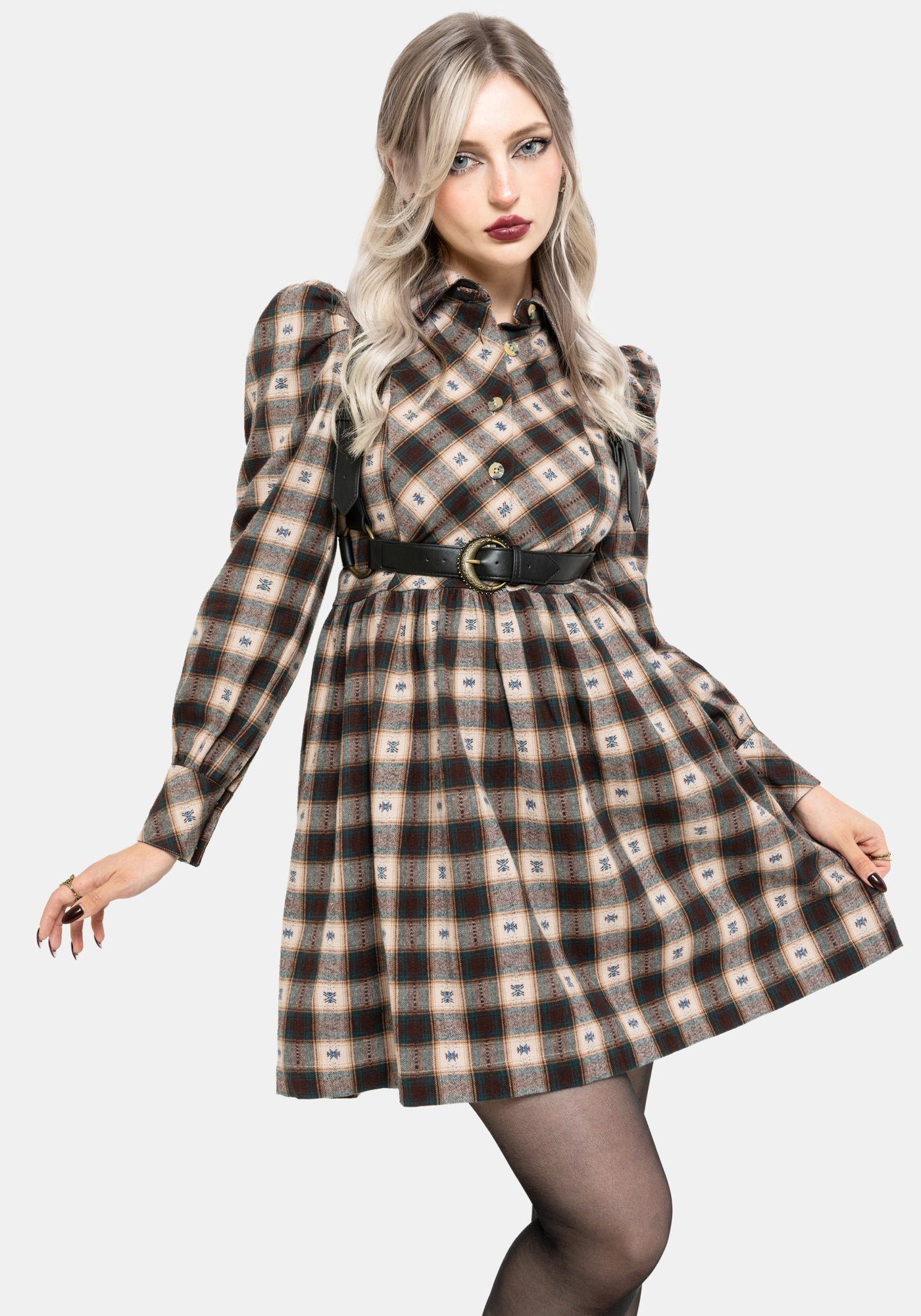 Emily Cotton Check Mini Shirt Dress – Disturbia