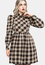 Emily Cotton Check Mini Shirt Dress