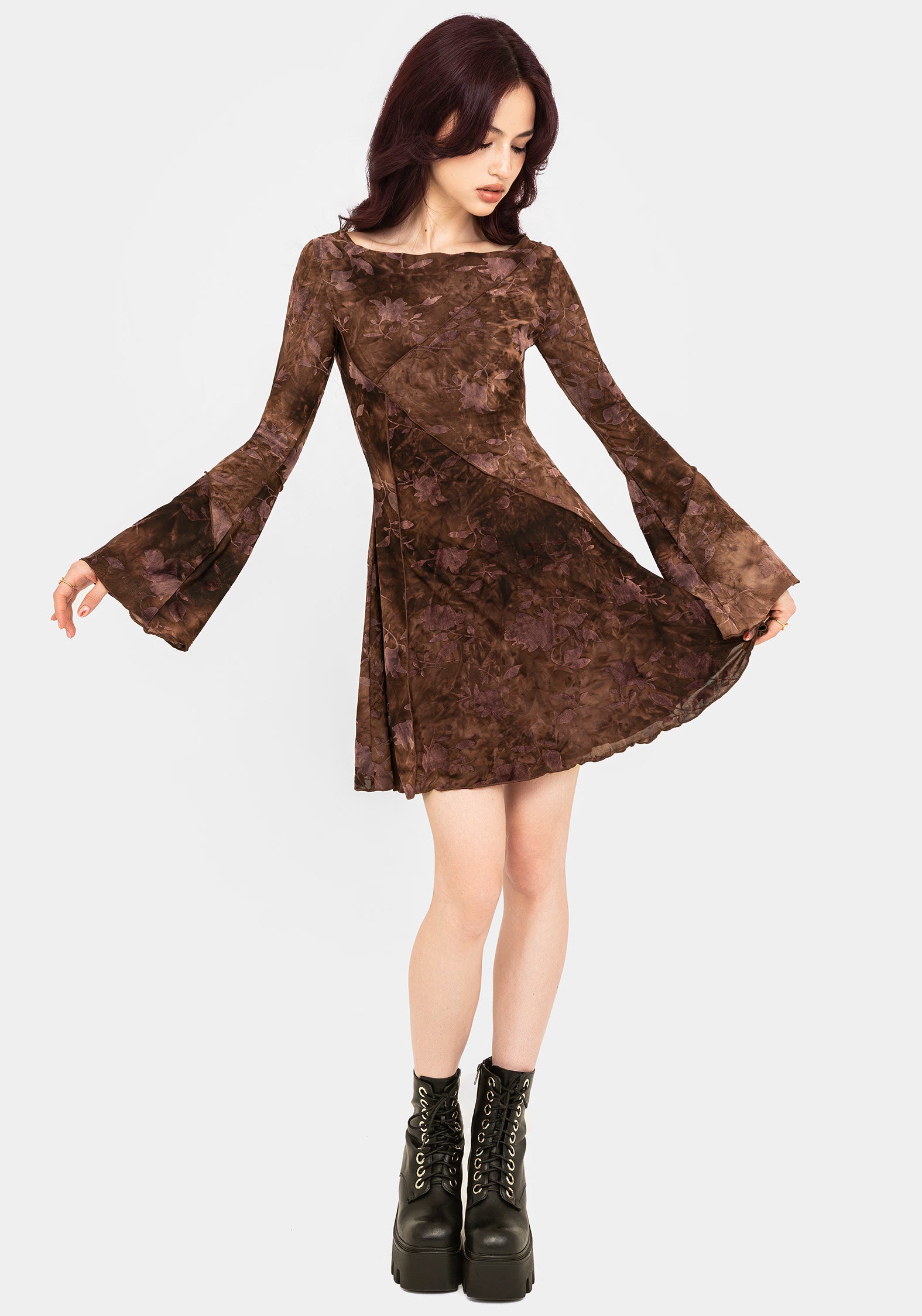 Serenade Long Sleeve Floral Mini Dress