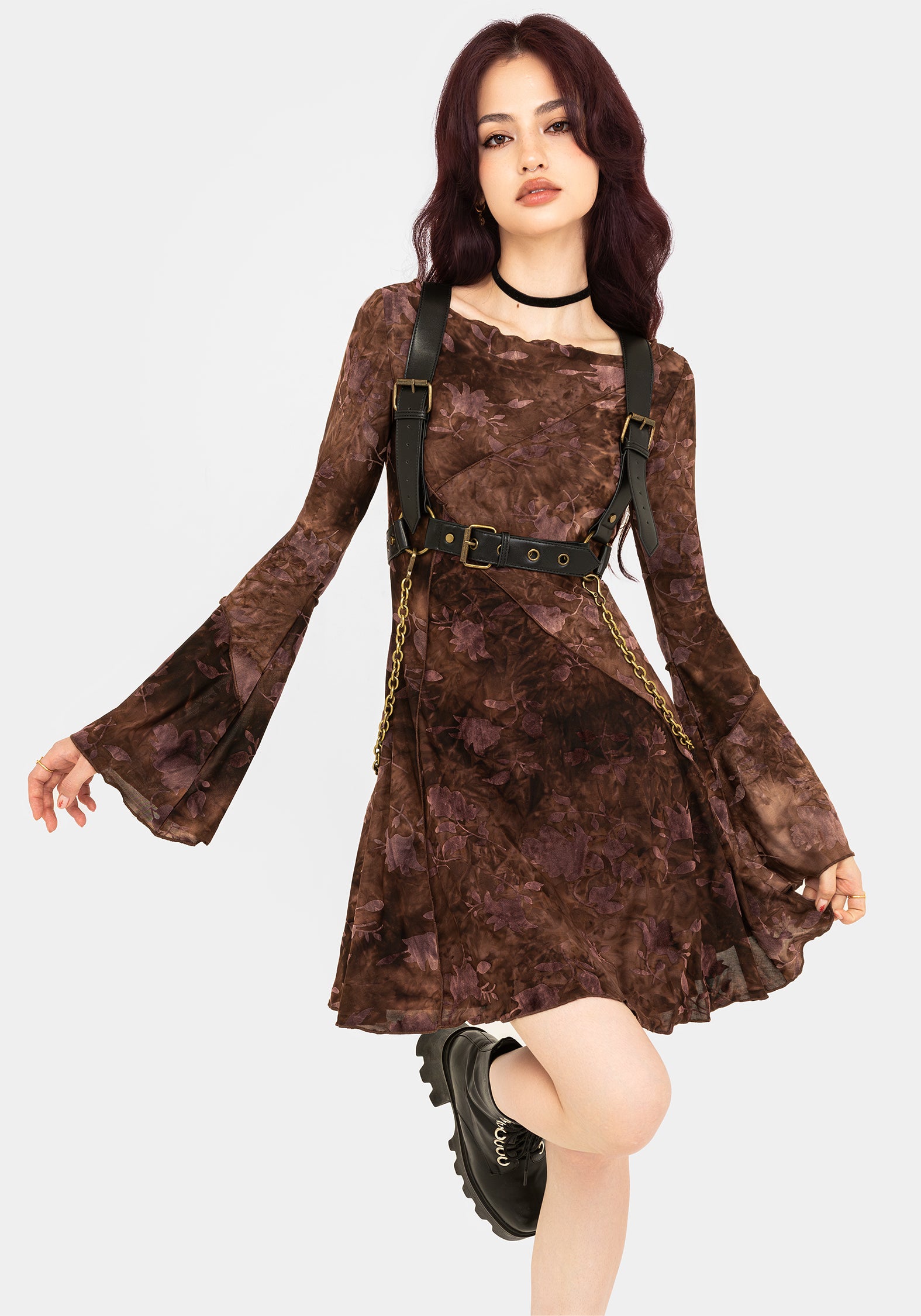 Serenade Long Sleeve Floral Mini Dress