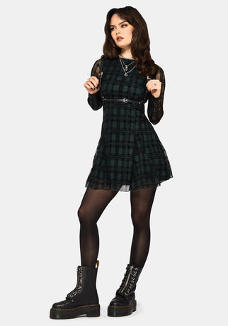 Vesica Flocked Witches Knot Godet Mini Dress UK 10