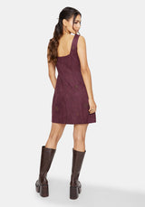 Rosia Celestial Print Suede A-Line Mini Dress