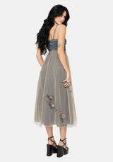 Whim Dragon Embroidered Tulle Midaxi Dress