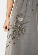 Whim Dragon Embroidered Tulle Midaxi Dress