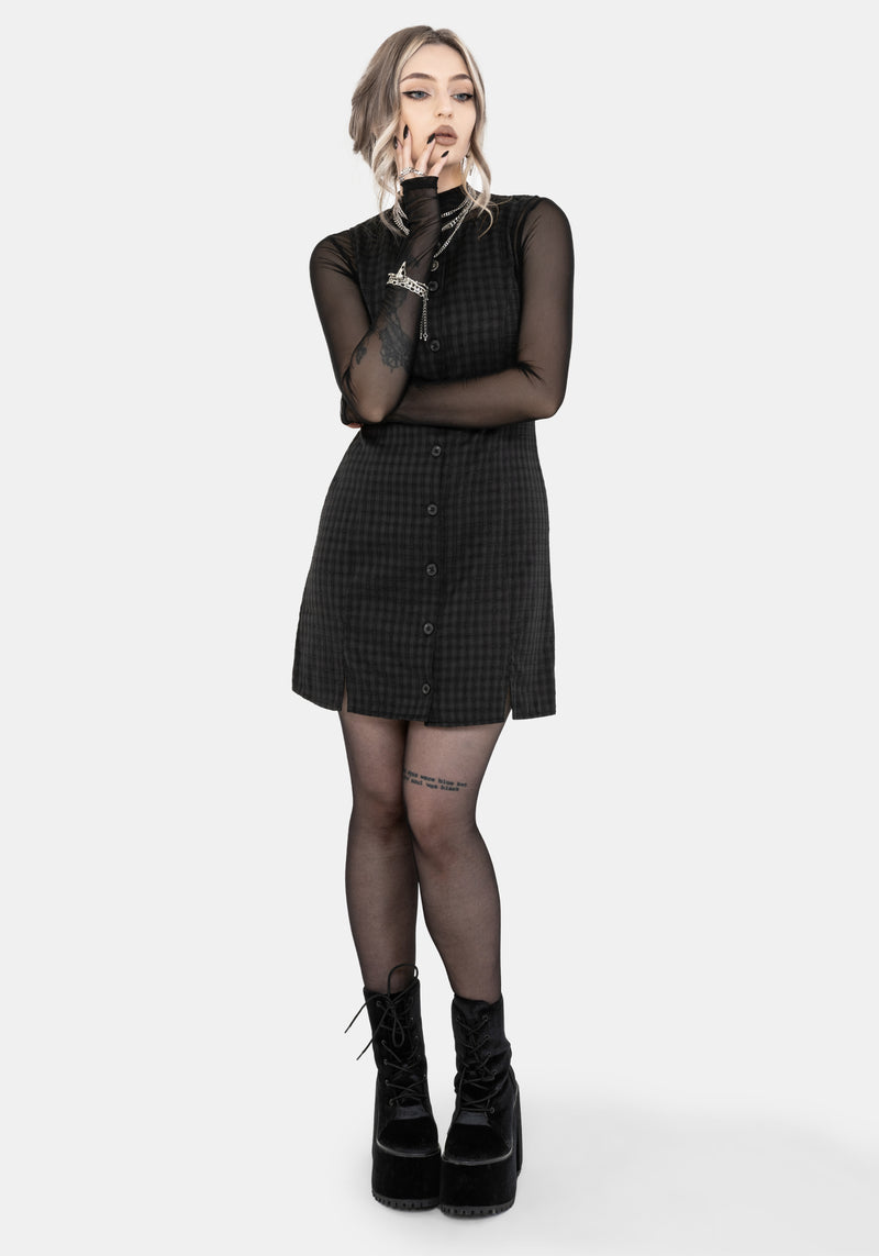 Ziggy Check Button Up Mini Dress