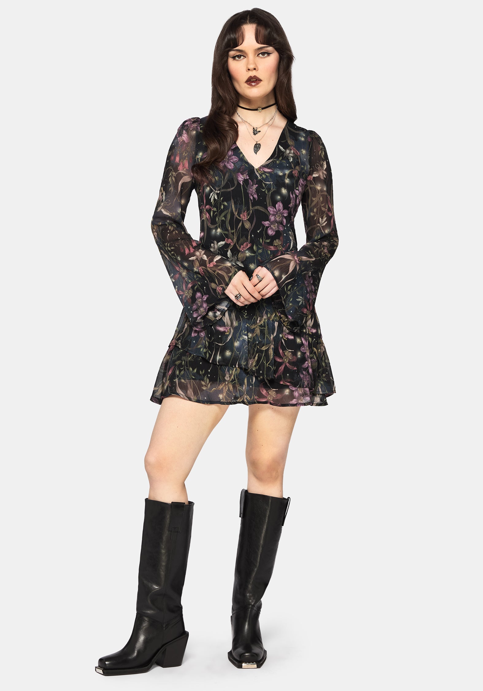 Elide Black Orchid Mini Dress
