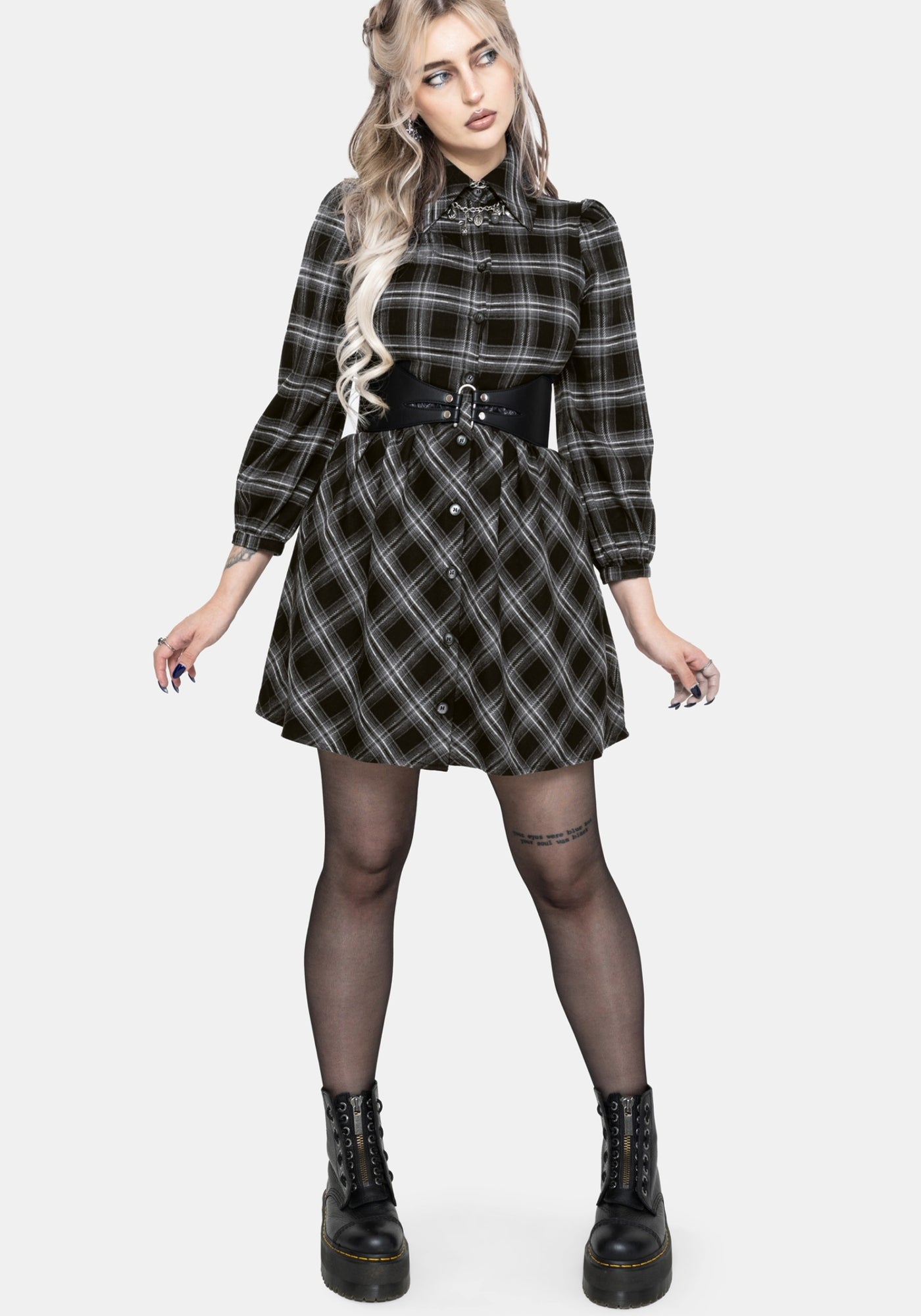 Lochan Check Mini Shirt Dress – Disturbia