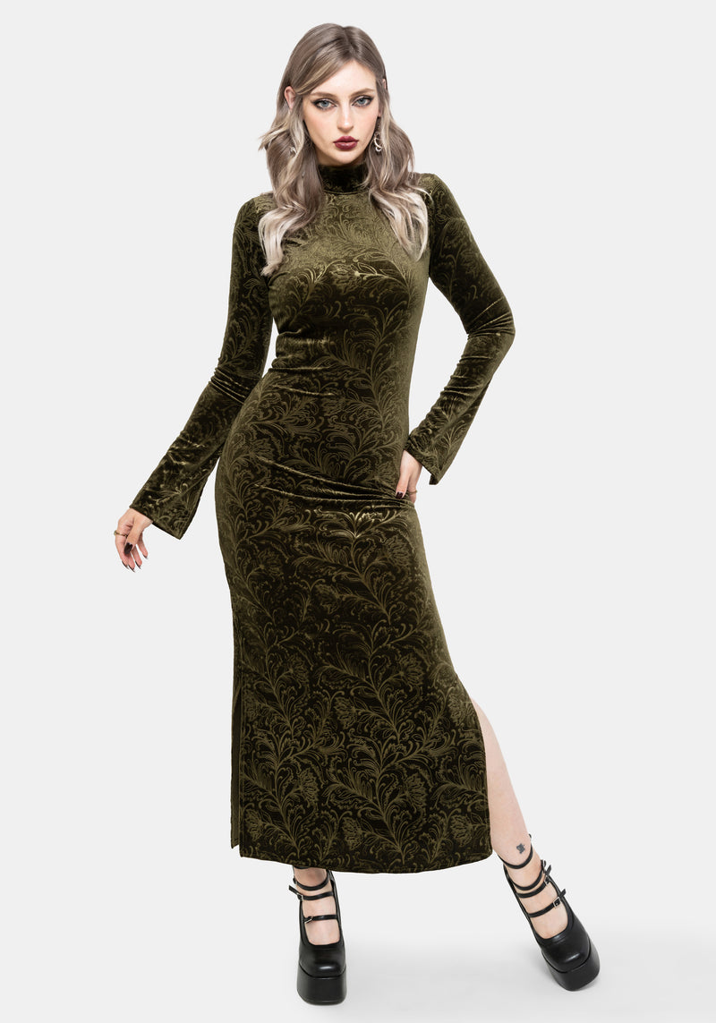 Thornshade Debossed Velour Maxi Dress