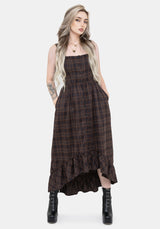 Embla Check High Low Midaxi Dress