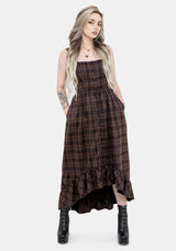 Embla Check High Low Midaxi Dress