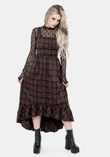 Embla Check High Low Midaxi Dress