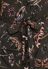 Whispen Moth Print Midi Shirt Dress