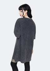 Wicked Toile Dropped Shoulder Cotton Tee Dress