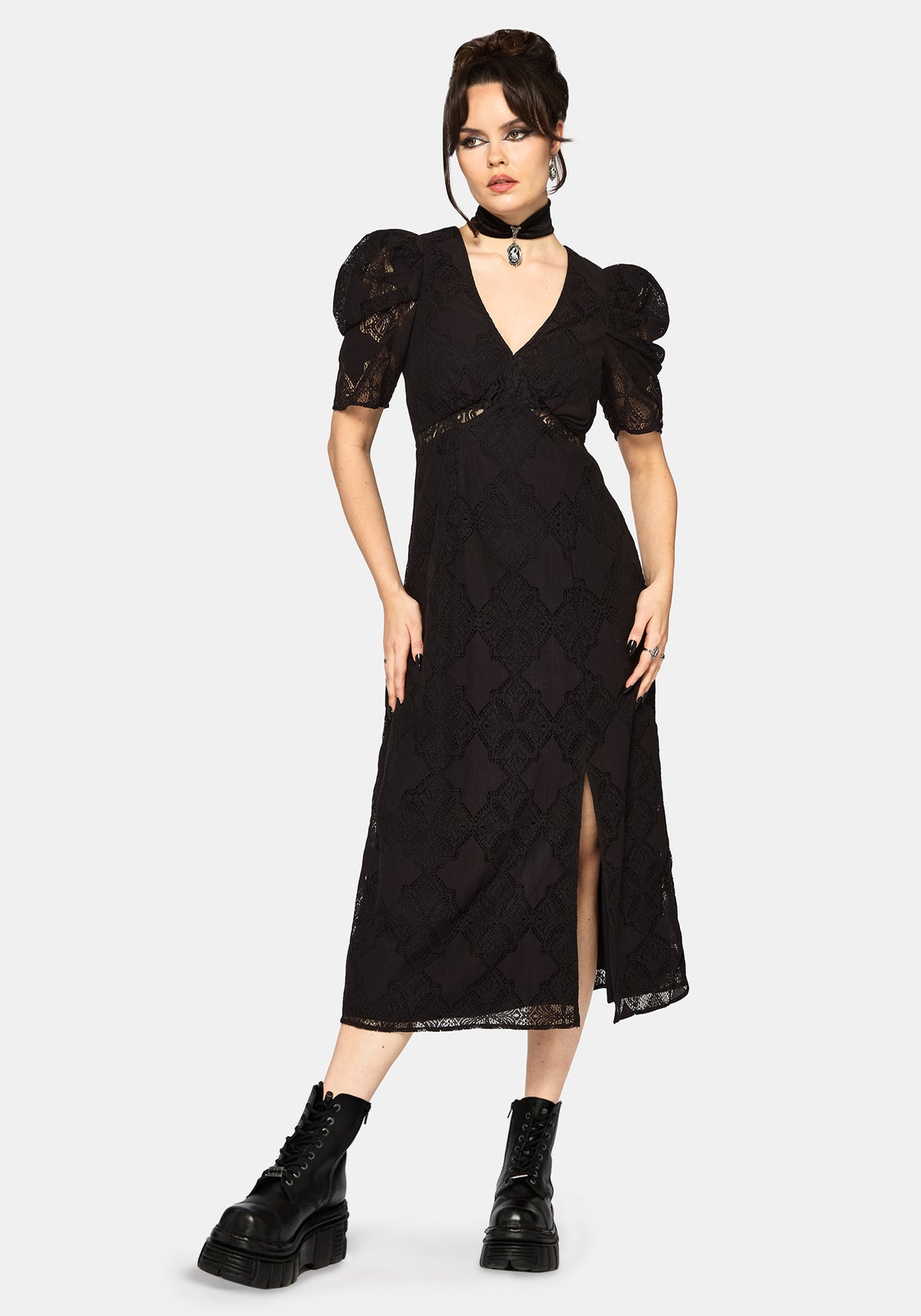 Zephyr Crossed Lace Midaxi Dress UK 10