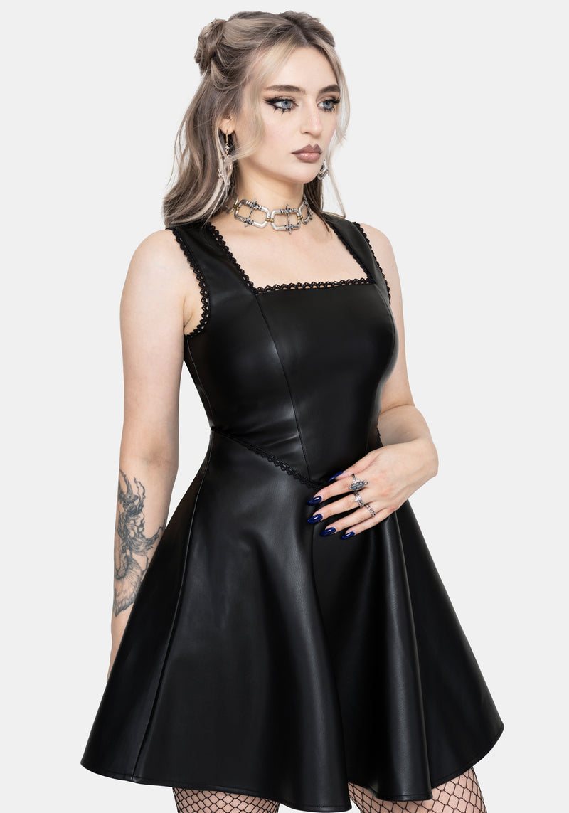 Veluna Corset Waist PU Mini Dress – Disturbia