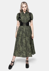 Orla Foxglove Potion Print Shirred Bodice Midaxi Dress