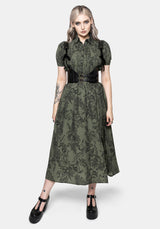 Orla Foxglove Potion Print Shirred Bodice Midaxi Dress