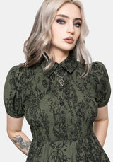 Orla Foxglove Potion Print Shirred Bodice Midaxi Dress