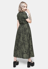 Orla Foxglove Potion Print Shirred Bodice Midaxi Dress