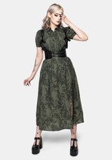 Orla Foxglove Potion Print Shirred Bodice Midaxi Dress