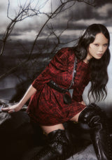 Bonnie Mutton Sleeve Check Mini Dress