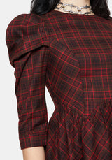 Bonnie Mutton Sleeve Check Mini Dress