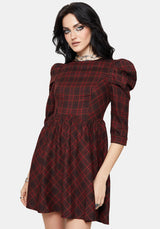 Bonnie Mutton Sleeve Check Mini Dress