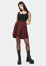 Bonnie Mixed Corset Check Pleated Mini Dress