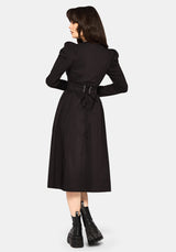 Morag Button Up Mutton Sleeve Cotton Midi Dress