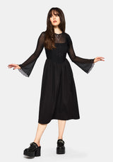 Cybele Embroidered Front Corset Bodice Midi Dress