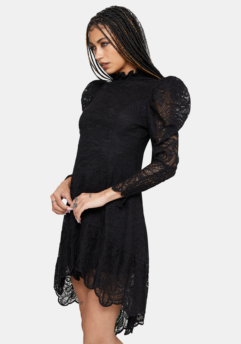 Lyra High Neck Lace Mini Dress