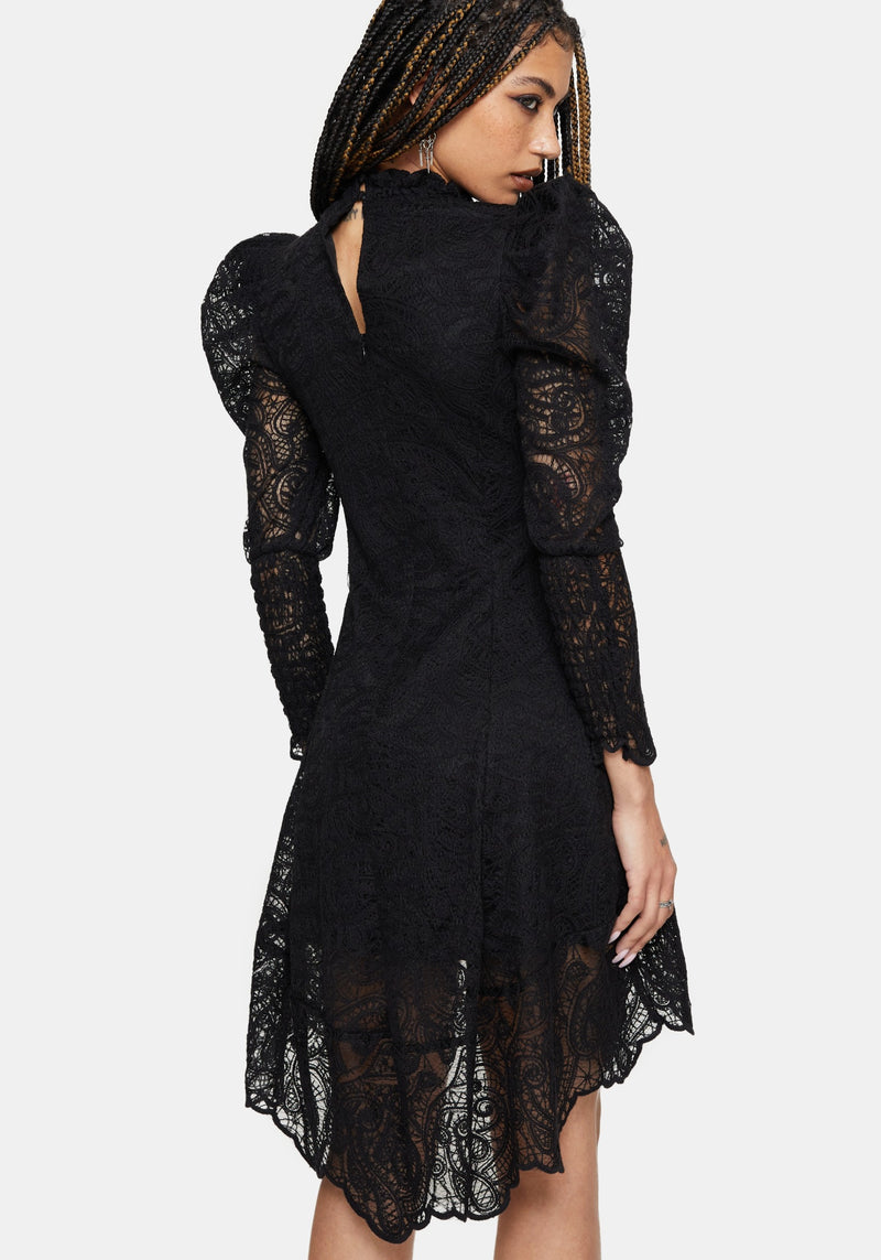 Lyra High Neck Lace Mini Dress
