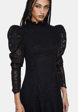 Lyra High Neck Lace Mini Dress