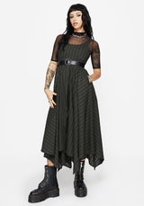 Blythe Cotton Handkerchief Hem Midaxi Dress - Dark Green