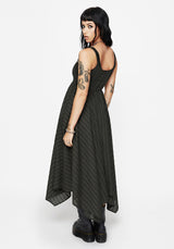 Blythe Cotton Handkerchief Hem Midaxi Dress - Dark Green