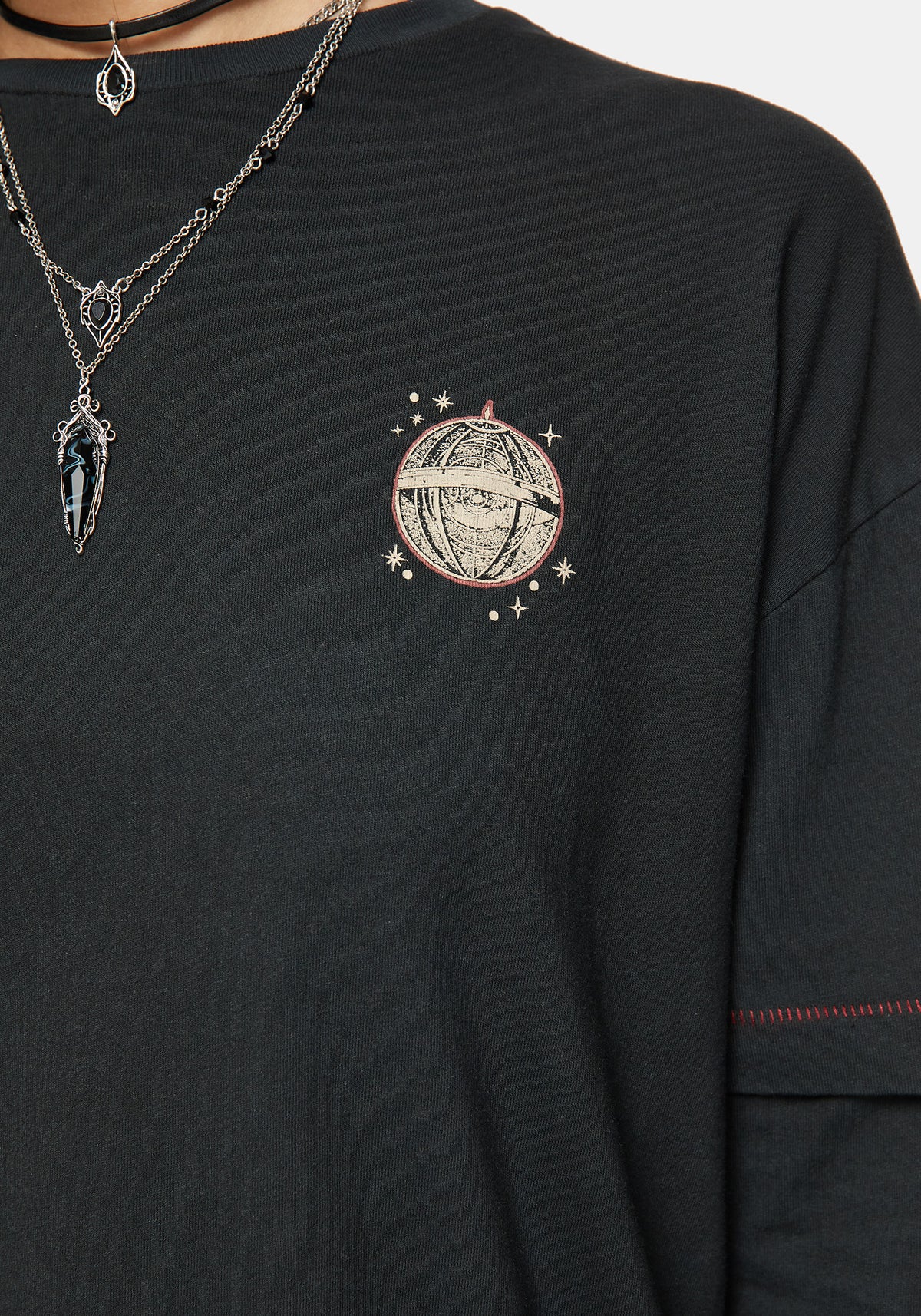 Temperance Tarot Graphic Long Sleeve Tee Dress