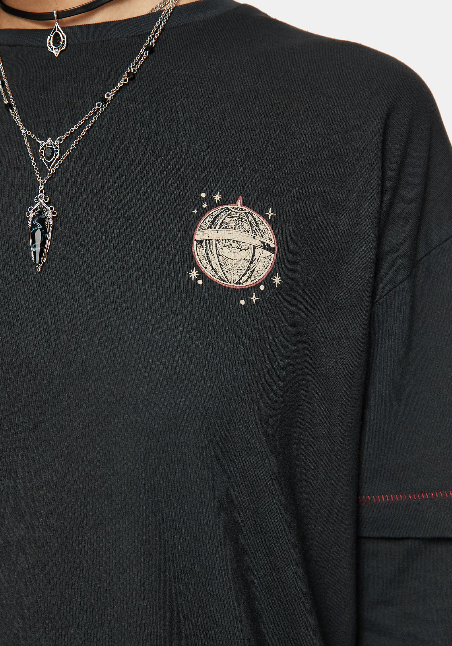 Temperance Tarot Graphic Long Sleeve Tee Dress