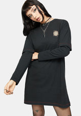 Temperance Tarot Graphic Long Sleeve Tee Dress