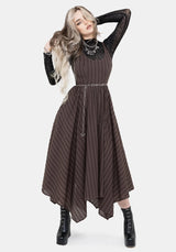 Blythe Handkerchief Hem Midaxi Dress - Brown
