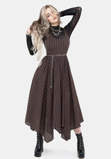 Blythe Handkerchief Hem Midaxi Dress - Brown