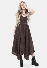 Blythe Handkerchief Hem Midaxi Dress - Brown