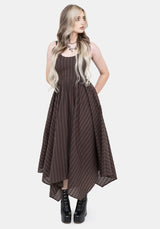 Blythe Handkerchief Hem Midaxi Dress - Brown