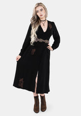 Hexborn Linen-Blend Baba Yaga Embroidered Midi Dress