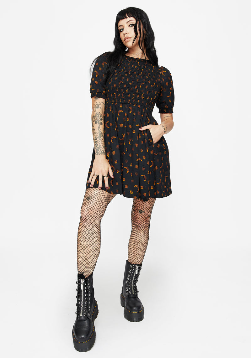 Elura Celestial Print Mini Dress