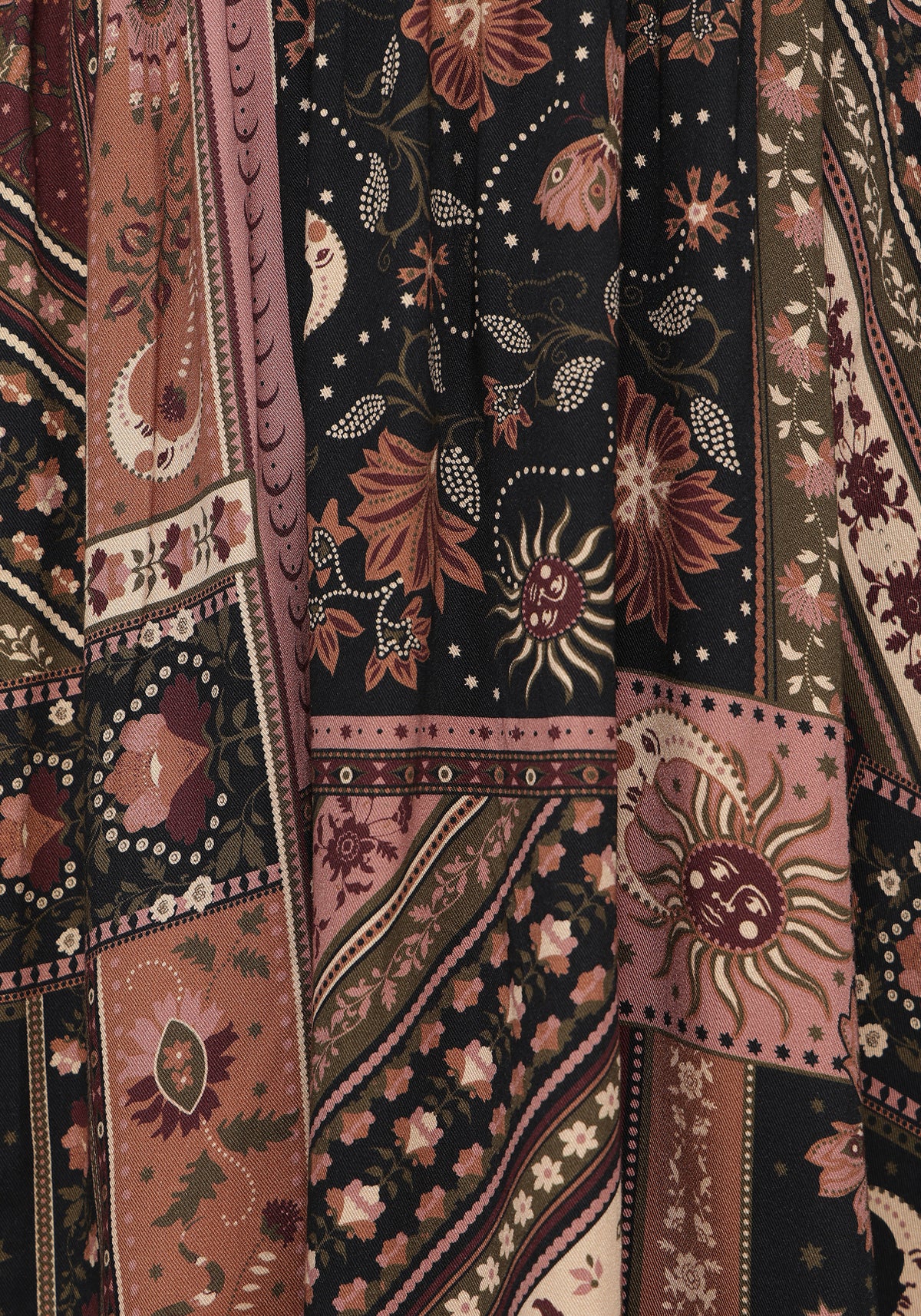 Nola Folk Patchwork Print Mini Dress