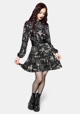 Trinity Moon Tiered Button Up Mini Shirt Dress