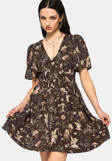 Faela Fairy V-Neck Tie Mini Dress