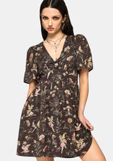 Faela Fairy V-Neck Tie Mini Dress