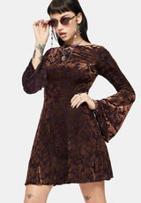 Sienna Devore Cowl Lettuce Hem Mini Dress