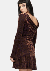 Sienna Devore Cowl Lettuce Hem Mini Dress